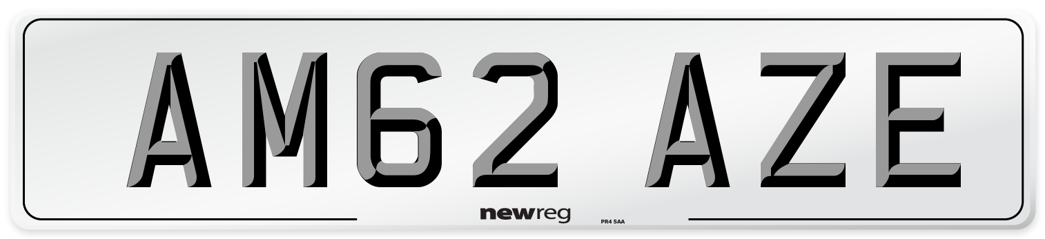 AM62 AZE Number Plate from New Reg